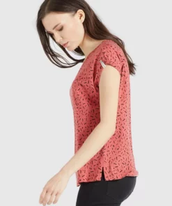 Khujo TALAJA - Camiseta Estampada - Rosa-schwarz Gemustert, Mujer -Tienda de ventas KHUJO 00bdeb269dce41a69bff6dc0af0e79df