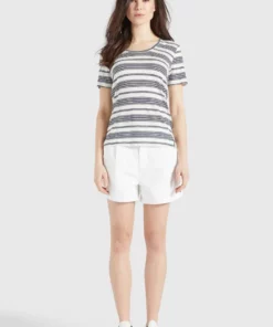 Khujo PERGOLA - Camiseta Básica - Naturweiß-dunkelblau Gestreift, Mujer -Tienda de ventas KHUJO 04245b024c18491986f3354f54c0ec1b