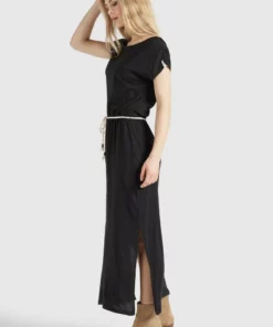 Khujo DOREEN - Vestido Largo - Schwarz, Mujer -Tienda de ventas KHUJO 0448cba5a4514cae8c6d0cd74b8cd239