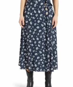 Khujo HEPKE - Falda Acampanada - Blau-weiß Geblümt, Mujer -Tienda de ventas KHUJO 048a5877c99445bc8e163373a6e61d86