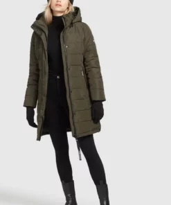 Khujo DELINAS2 - Abrigo De Invierno - Dunkeloliv, Mujer -Tienda de ventas KHUJO 06b95aa8596c48d0a2c759ef8d96ce4d
