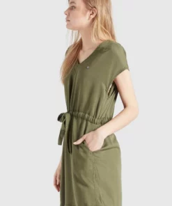 Khujo ANNELI - Vestido Vaquero - Khaki Gewaschen, Mujer -Tienda de ventas KHUJO 074f217253e34e5dbaae64a68b742c01