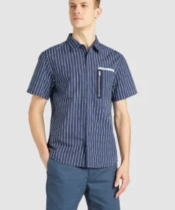 Khujo SKELTON - Camisa - Blue, Hombre