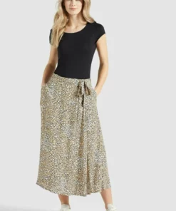 Khujo HEPKE - Falda Acampanada - Mehrfarbig Geblümt, Mujer