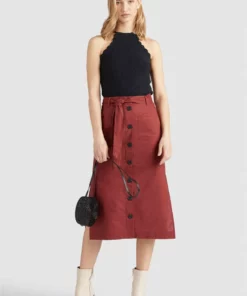 Khujo VARSHA - Falda Acampanada - Rotbraun, Mujer -Tienda de ventas KHUJO 0ccde390ffb04a35a162d51a330b7737