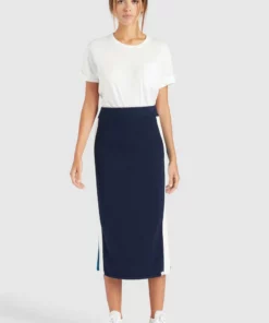 Khujo ROCK PRATA - Falda De Tubo - Blue/white, Mujer