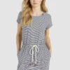 Khujo ANNEMARIE - Vestido Ligero - Weiß-blau Gestreift, Mujer