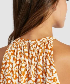 Khujo KELSA - Vestido Informal - Ocker Geblümt, Mujer -Tienda de ventas KHUJO 1670e5bc930b4edcad9aa61a916f8de0