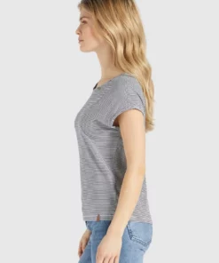 Khujo BABSI - Camiseta Estampada - Weiß Blau Gestreift, Mujer -Tienda de ventas KHUJO 167352ba1a164aa5833381009d00bf1c