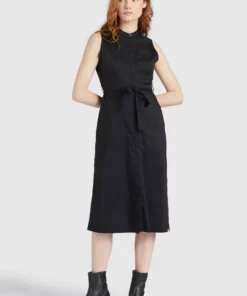 Khujo THERES - Vestido Camisero - Schwarz, Mujer -Tienda de ventas KHUJO 17cfbd6767604634989501f723f69f03