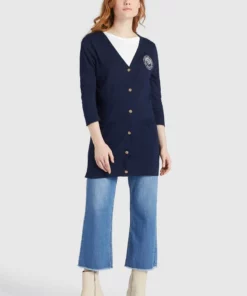 Khujo MANISHKE - Chaqueta De Punto - Dark Blue, Mujer -Tienda de ventas KHUJO 1b276e2164254f4291643b7dd25a99ec