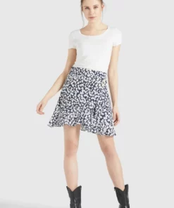 Khujo UNDINE - Falda Acampanada - Dunkelblau-weiß Geblümt, Mujer -Tienda de ventas KHUJO 21d347c6b0544e418abd3e172b4ecebd