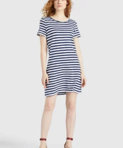 Khujo VAISHALI - Vestido Ligero - Blau Gestreift, Mujer