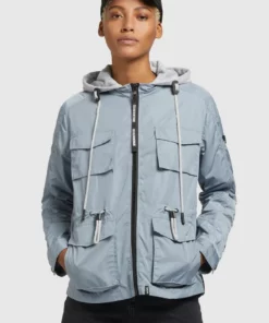 Khujo FLAMES - Chaqueta Fina - Blaugrau Hell, Mujer