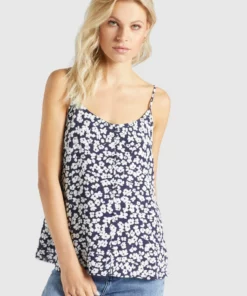 Khujo ELLEN - Blusa - Dunkelblau Weiß Geblümt, Mujer