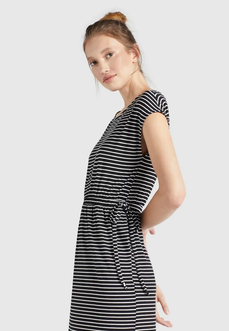 Khujo CRISTELLA - Vestido Largo - Schwarz-weiß Gestreift, Mujer 5 Khujo CRISTELLA - Vestido Largo - Schwarz-weiß Gestreift, Mujer - Imagen 5