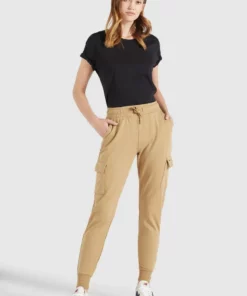 Khujo STACI - Pantalones Deportivos - Beige, Mujer