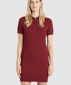 Khujo PANNA - Vestido De Punto - Dunkelrot, Mujer