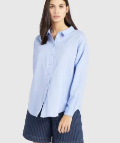 Khujo SAHAR - Camisa - Blau, Mujer