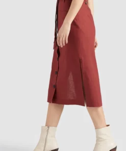 Khujo VARSHA - Falda Acampanada - Rotbraun, Mujer -Tienda de ventas KHUJO 2d0e36a4b8ad4aa8b1a270237c0ee14c