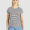 Khujo BABSI - Camiseta Estampada - Schwarz Weiß Gestreift, Mujer