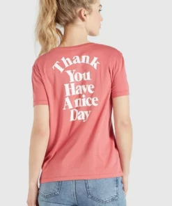 Khujo BANANI THANK YOU - Camiseta Estampada - Rosa, Mujer