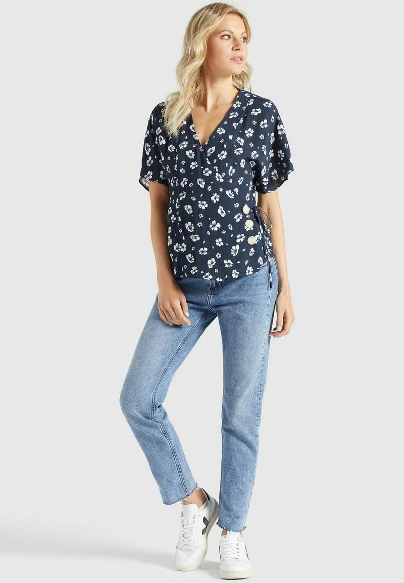 Khujo GIOVANNA - Blusa - Blau-weiß Geblümt, Mujer 2 Khujo GIOVANNA - Blusa - Blau-weiß Geblümt, Mujer - Imagen 2