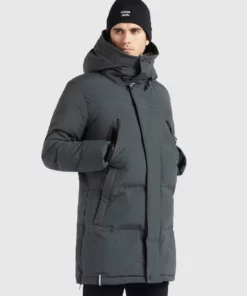 Khujo ZYLAN - Abrigo De Invierno - Grey, Hombre