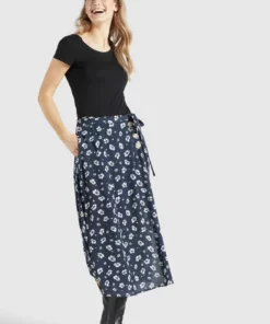 Khujo HEPKE - Falda Acampanada - Blau-weiß Geblümt, Mujer -Tienda de ventas KHUJO 35959061941842baa786c53e4b7821a0