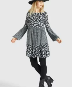 Khujo GRANATA - Vestido Informal - Schwarz Weiß, Mujer -Tienda de ventas KHUJO 35b2c753add44e858c7690082b203aba