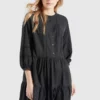 Khujo CREPES - Vestido Informal - Schwarz, Mujer