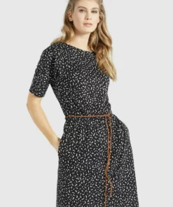 Khujo GABY - Vestido Ligero - Schwarz-weiß Gemustert, Mujer