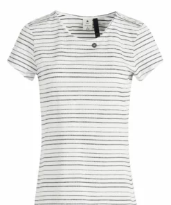 Khujo RAFAELA - Camiseta Estampada - Weiß-schwarz Gestreift, Mujer -Tienda de ventas KHUJO 415e60ffc26e4def82b1dd95bdee7dd9