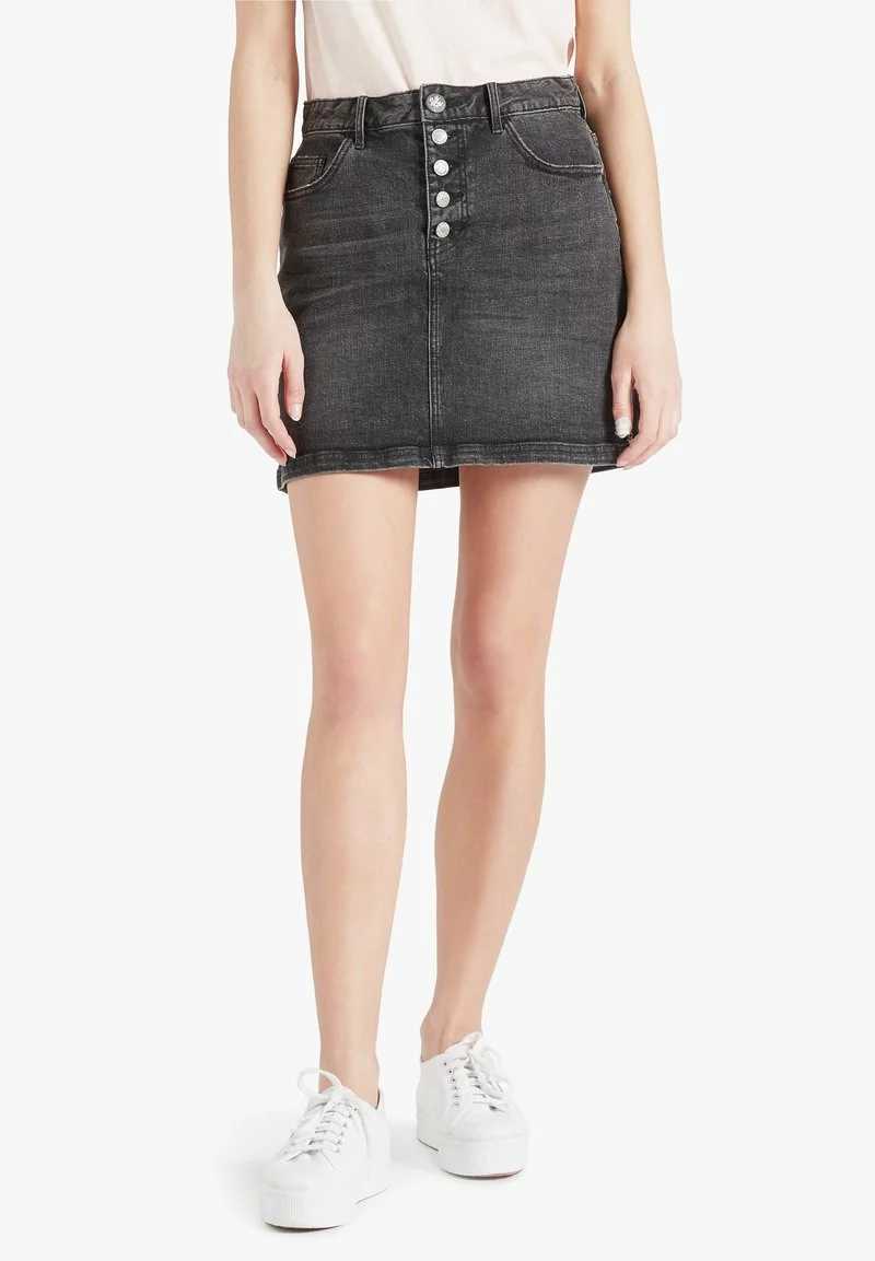 Khujo MAXIMA - Falda Vaquera - Schwarz Gewaschen, Mujer 1 Khujo MAXIMA - Falda Vaquera - Schwarz Gewaschen, Mujer