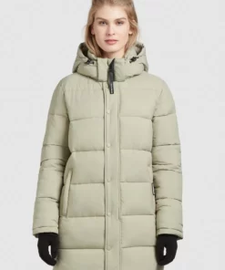 Khujo WENCKE MATT - Abrigo De Invierno - Blassgrün, Mujer