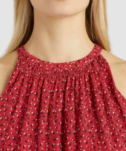 Khujo KELSA - Vestido Informal - Rot Geblümt, Mujer -Tienda de ventas KHUJO 4cf93fd19e6e4696a87c42dec2a90e47