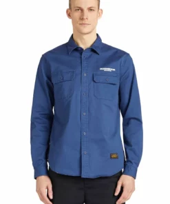Khujo ROGER - Camisa - Blue, Hombre