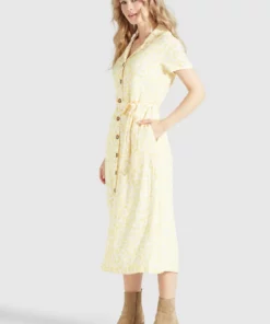 Khujo GOYA - Vestido Camisero - Gelb-weiß Geblümt, Mujer -Tienda de ventas KHUJO 518b2fd2f5594856a8982c106e6e3188