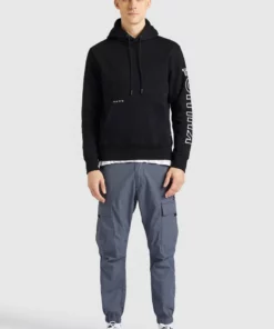 Khujo RODNEY - LOGO - Jersey Con Capucha - Black, Hombre