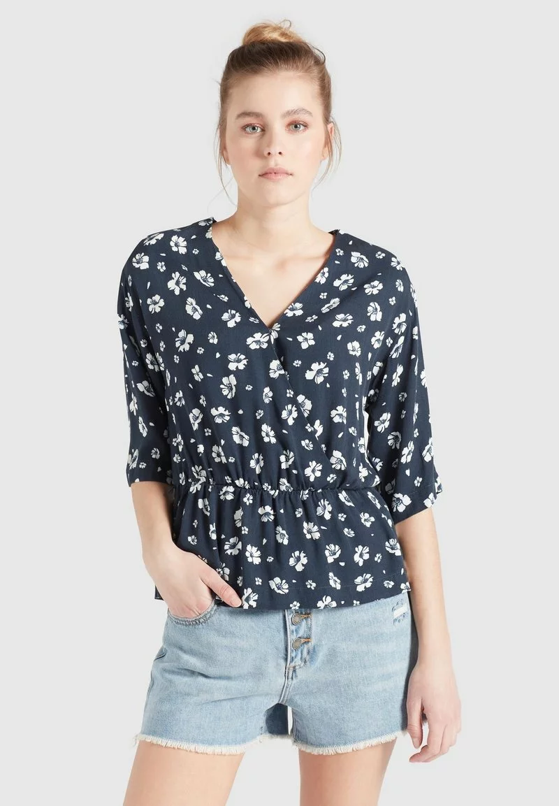 Khujo RINALDA - Blusa - Blau Weiß Geblümt, Mujer 1 Khujo RINALDA - Blusa - Blau Weiß Geblümt, Mujer