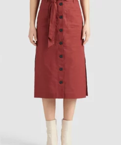 Khujo VARSHA - Falda Acampanada - Rotbraun, Mujer