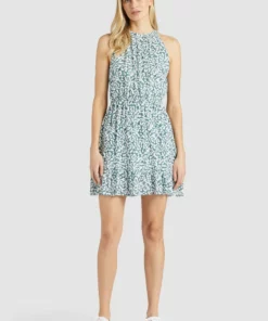 Khujo KELSA - Vestido Informal - Blau Geblümt, Mujer