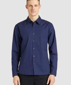 Khujo WAITE - Camisa - Dunkelblau, Hombre