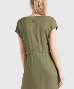 Khujo ANNELI - Vestido Vaquero - Khaki Gewaschen, Mujer -Tienda de ventas KHUJO 5deb8955c5b1467fa679622f2aba8a75