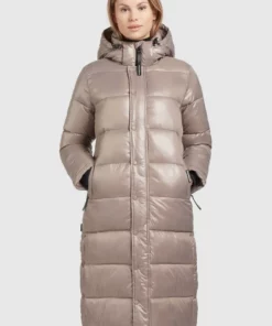 Khujo CORINNA SHINY - Abrigo De Invierno - Taupe Glänzend, Mujer