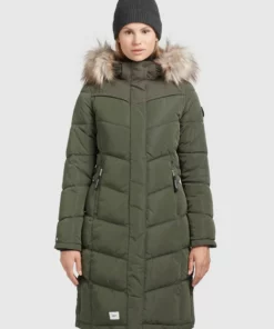 Khujo LUBECK LONG5 - Abrigo De Invierno - Dunkeloliv, Mujer