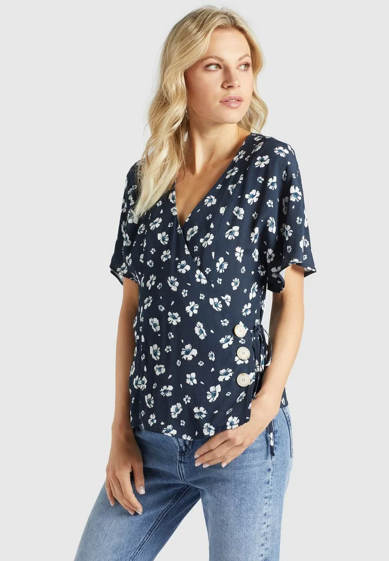 Khujo GIOVANNA - Blusa - Blau-weiß Geblümt, Mujer 7 Khujo GIOVANNA - Blusa - Blau-weiß Geblümt, Mujer - Imagen 7