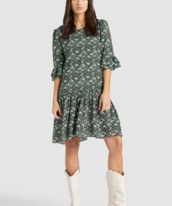 Khujo FREMA - Vestido Informal - Green, Mujer