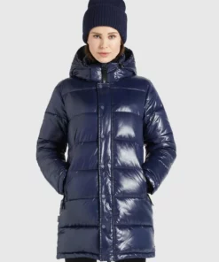 Khujo WENCKE SHINY - Abrigo De Invierno - Dunkelblau Glänzend, Mujer
