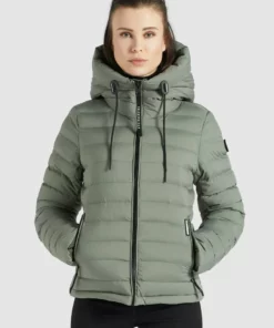 Khujo LOVINA MATT - Chaqueta De Entretiempo - Graugrün, Mujer